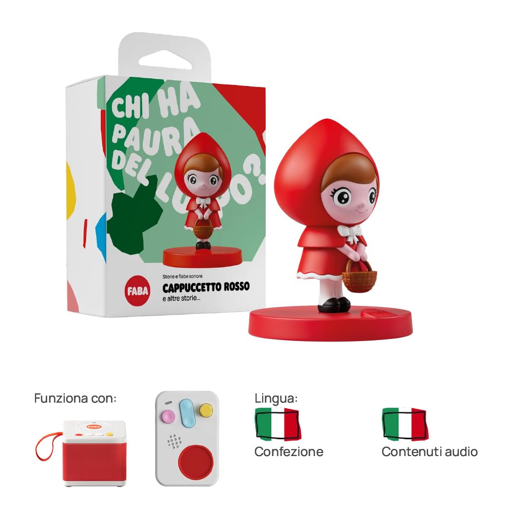 FABA Personaggio Sonoro – Cappuccetto Rosso e altre storie – Storie e fiabe sonore per bambini e bambine 3-5 anni - Ascoltabile Raccontastorie, gioco educativo versione italiana