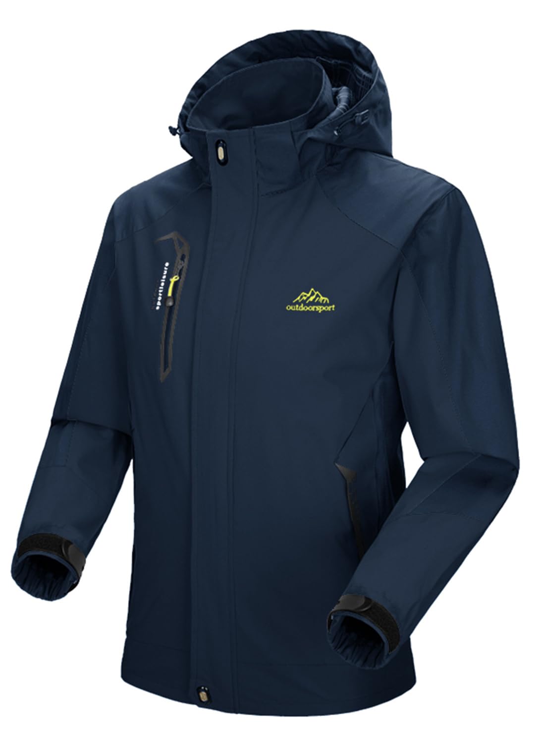 YSENTO Herren Regenjacke wasserdichte Outdoor Atmungsaktive Wandern Funktionelle Softshell Winddichte Regenjacke mit Abnehmbarer Kapuze