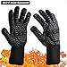 Produktbild Xisunred Grillhandschuhe, hitzebeständig, Silikon, rutschfest, für Grillen, Kochen, Backen, Schweißen, Schneiden (schwarz, 1 Paar)