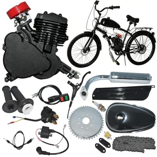 High Performance Gas Bicycle Engine Kit with Hydraulic Clutch, Upgarded 80cc 2-Stroke Bike Motor with CDI System, Bike Conversion Kit Fits 26-28 Inch Bicycles