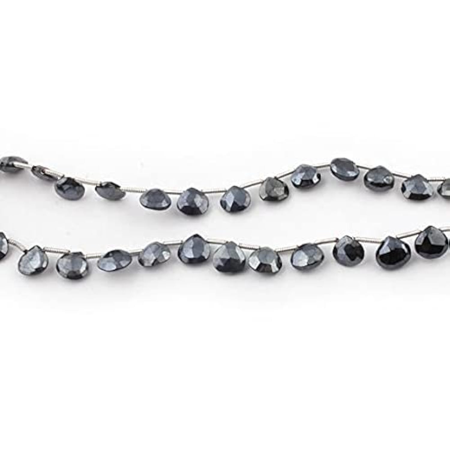 Perles spinelle noir facettées en cœur 8mm LKBEADS pour création bijoux