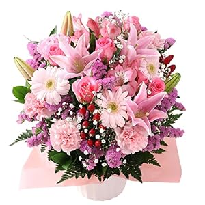 花 誕生日 プレゼント おまかせアレンジ ゴージャス・ピンク ギフト 記念日 お祝い 生花 女性