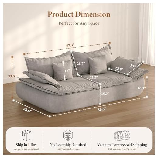 Vesgantti Modern 3-Seater Cloud Couch