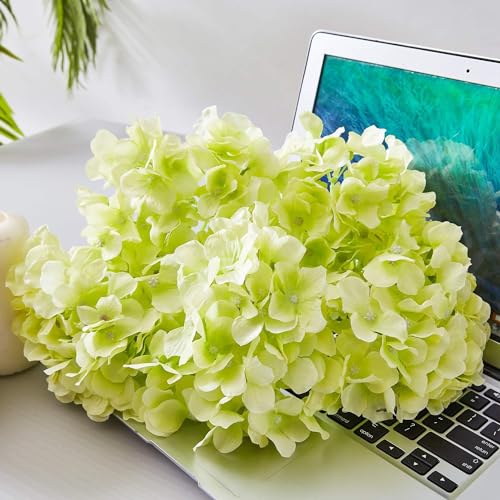 Image of Artificial Real Touch Faux Flower for Vases Fake Flower with Stems Height 13'' Length 7'' Purple&Yellow 3 pcs for DIY Bouquets Centerpieces Floral Party Tables Home Decorations (Green)