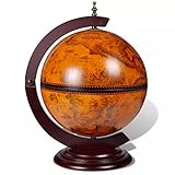  yorten Globusbar Minibar Globus Tischbar Weinschrank Hausbar Massivholz 38 x 33 x 48 cm (LxBxH) Dekoration für Zuhause oder Büro