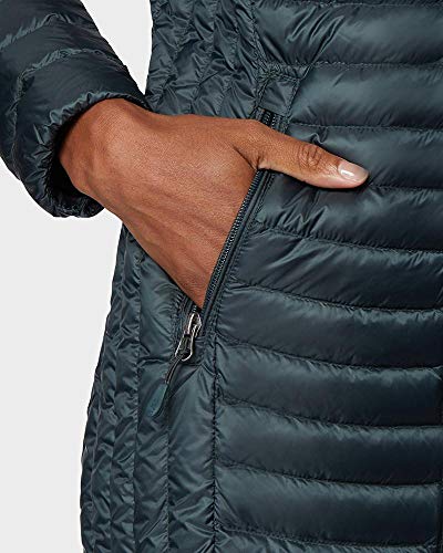 32 Degrees Women’s Ultra-Light Packable Down 3/4 Length Long Jacket with Detachable Hood3