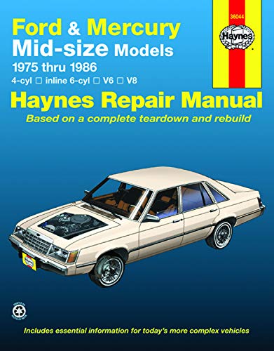 Midsize Ford Thunderbird & Mercury Cougar (75-82), Ford LTD & Mercury Marquis (83-86), Torino, Gran Torino, Elite, Ranchero, LTD II, Montego, Comet, ... Repair Manual (Owners' Workshop Manual)