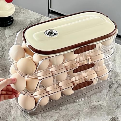 Boîte de rangement d'œufs déroulant pour optimiser vos étagères de cuisine