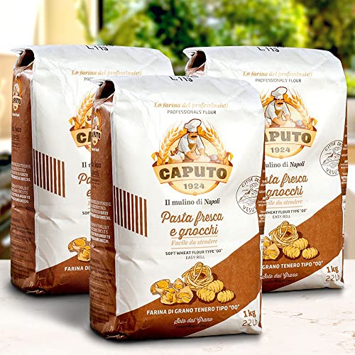 Pack c/ 3 Farinhas 00 Italiana Caputo Pasta Fresca 1kg