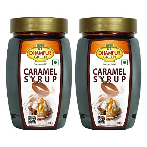 Image of Dhampure Speciality Caramel Syrup, 1Kg (500Gx2) | For Bake Cake Coffee Popcorn Milkshake Frappe | Making & Baking