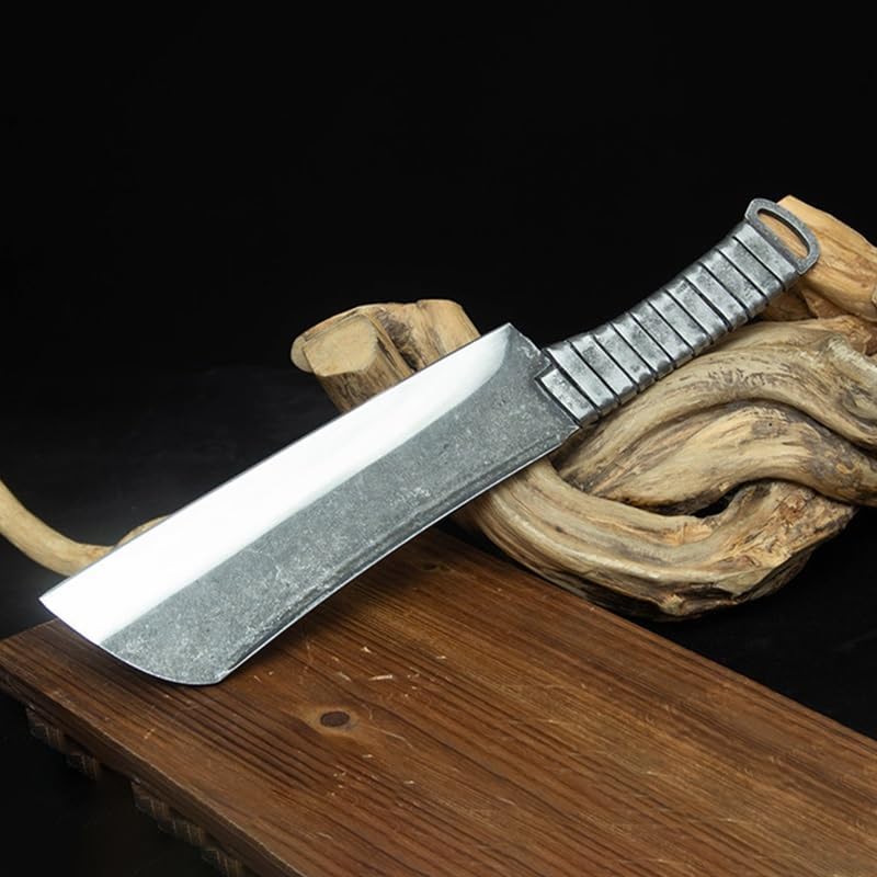 Meat Cleaver,Cleaver Knife 9.5 Inch Wood Chopper Knife 7Cr17MoV Steel Handle Machete Handmade Hatchet Longquan Kitchen Knives Big Bone Poultry Tools, LAMAJIGA5844