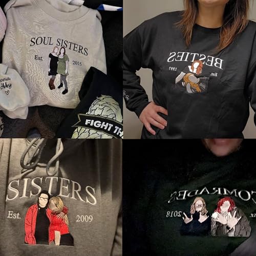Custom Embroidered Besties Sweatshirt with Custom Photo, Best Friends Sweatshirt for Women, Besties Shirt Hoodie Sweater, Sister Sweatshirt for Women, BFF Sweatshirt 2025,Friendship Sweater,Galentine4