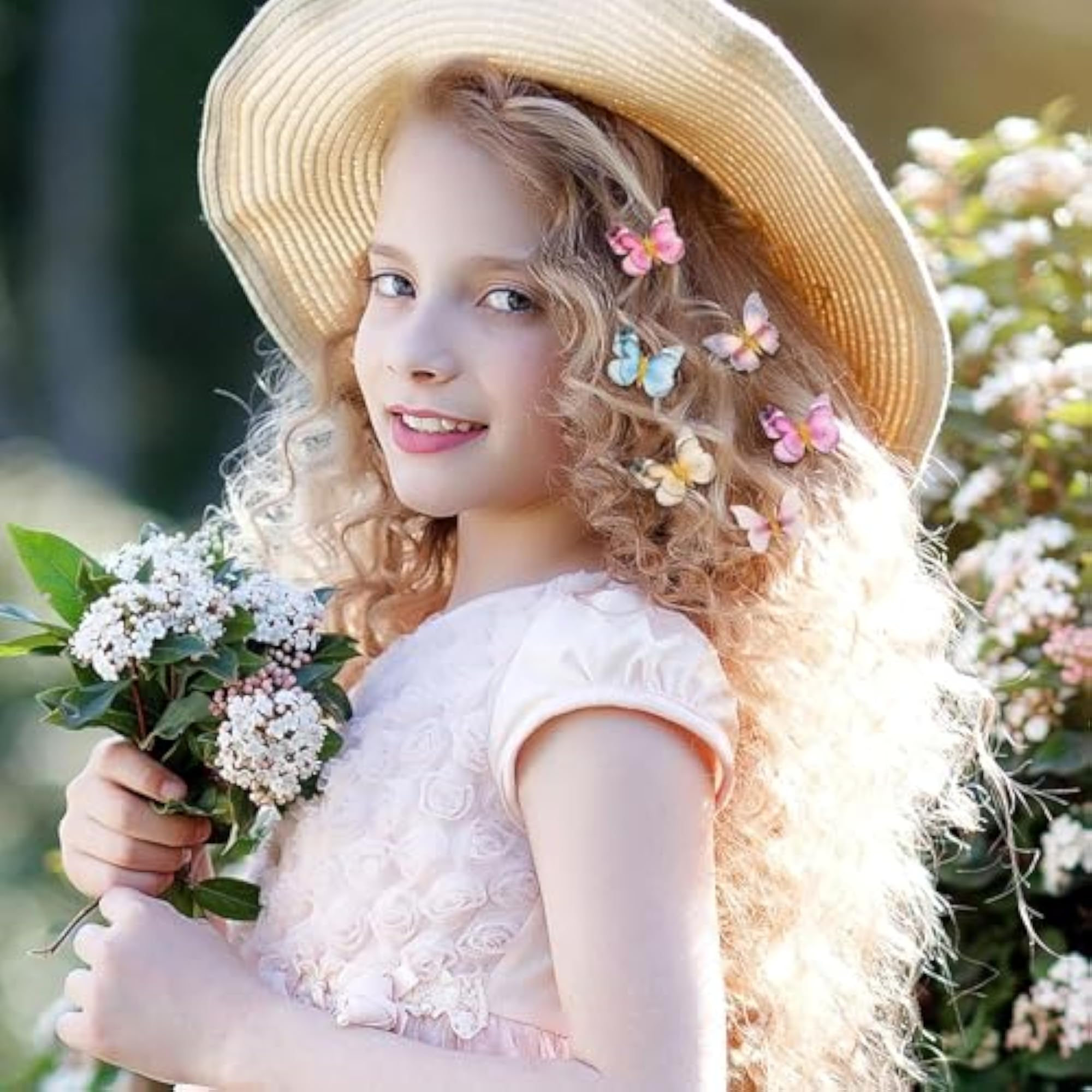 12 Pcs Butterfly Hair Clips for Kids, Glitter Design
