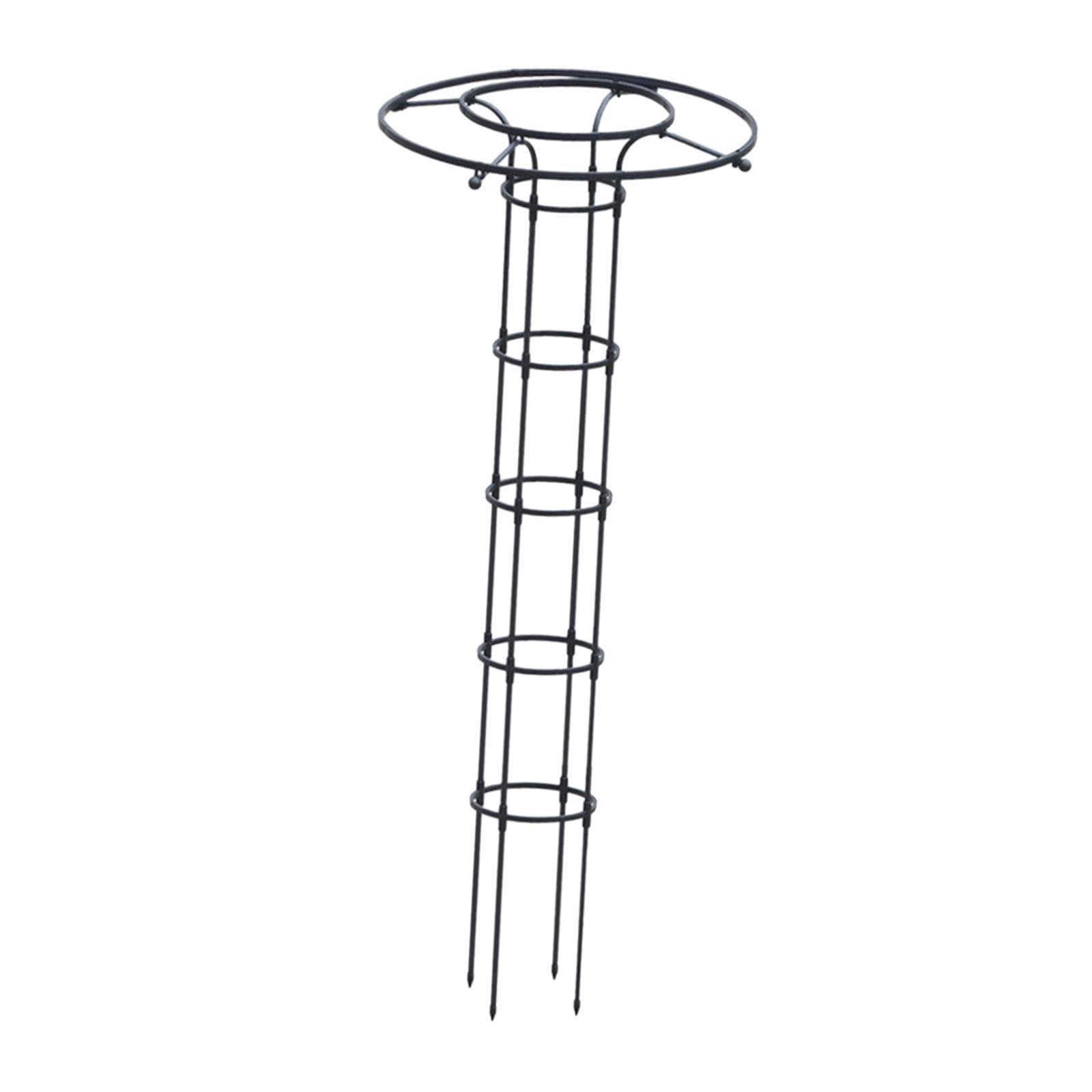 Treillis de jardin obélisque vertical pour parasol, cadre tour pour rosiers et vignes, hauteur 180 cm, noir