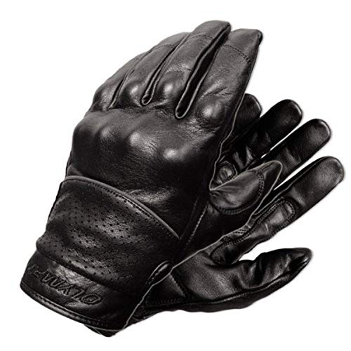 Olympia 450 Full Throttle Classic Motorcycle Gloves (Black, Medium)