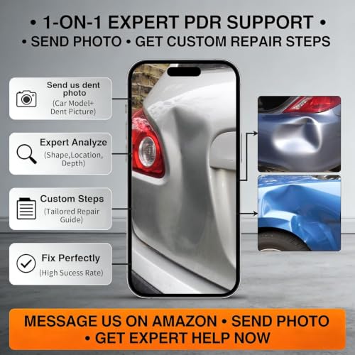 Image of Professional Car Dent Repair Kit - 2-in-1 Slide Hammer T-Bar Bridge Puller with 100W Hot Glue Gun Rubber Hammer and 76 Tabs - for Auto Body Paintless Removal on Vehicles Appliances and Metal Surfaces