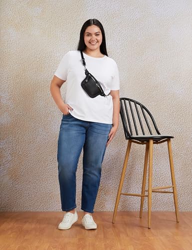 Image of Amazon Brand - Symbol Women's Loose Flared Jeans | Mid Rise | Cotton Blend Stretch | 5-Pocket (Available in Plus Sizes)