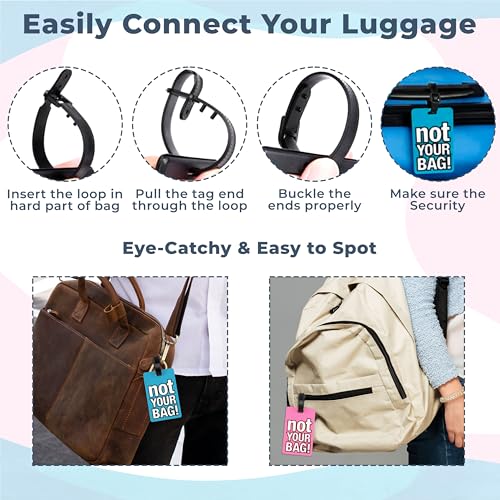 Image of Kraptick Travel Luggage Tags - Durable and Stylish Luggage Identification Tags for Suitcases Compact Name Tag for Luggage & Travel ID Label Tags for Suitcase & School Bags-(DMFP871)(Pack of 2)