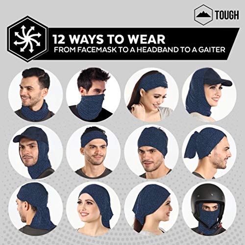 Tough Headband Neck Gaiter Mask For Men & Women - Neck Gaiter Face Mask & Dust Protection W/Uv For Fishing, Running & Hiking #TOP4