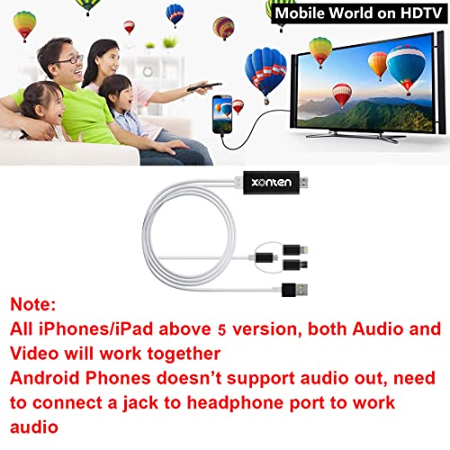 Image of 3 in 1 HDMI Adapter 1080p, USB to Type-C /Lightning /Micro, MHL & Non MHL Phone to TV Mirroring /Projector /Monitor, Compatible With Android 9 & iOS 5 Above Versions