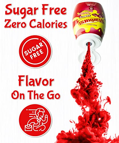 Starburst Liquid Water Enhancer - Starburst Cherry Pack of 3 - Low Calorie Cherry Starburst Water Flavoring Drops - Liquid Water Enhancer for Water Bottles - With Ballard Products Recipe Card