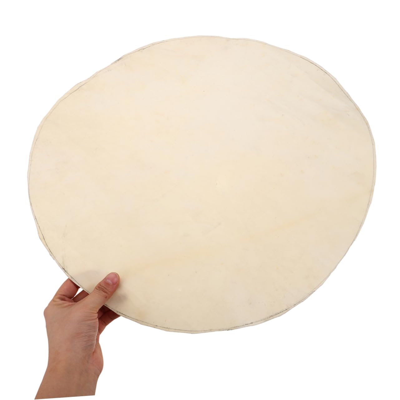 ibasenice Peau De ChèVre Pour Djembé 50Cm Remplacement De Peau Tambour En Cuir ChèVre Beige Pour RéParation Et Entretien Des DjembéS Et Bongos
