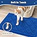 Smiry Cat Litter Box Mat 36x24, Non-Slip Water Resistant Litter Trapping Mat, Easy Clean Less Waste and Urine-Locking Cat Carpet for Indoor, Blue