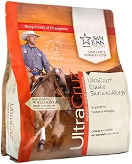 UltraCruz Equine Skin and Allergy Supplement for Horses, 4 lb, Pellet, (31 Day Supply) (sc-516365)