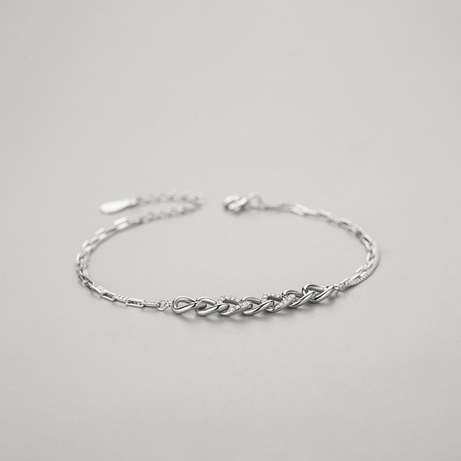 Pulseras de eslabones para mujer con diamantes, pulseras de platino para mujer, PT950 y oro blanco de 9K/14K/18K