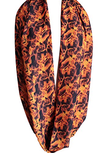 Etwoa Fire Print Infinity Scarf Circle Loop Scarf4