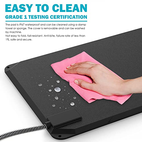 Lesotc 2023 Extreme Weather Outdoor Pet Heating Pad With Timer,Safety Cat Dog Heating Pad,Waterproof Heated Animal Bed Mat,Adjustable Warming Mat With 6 Levels Temp& 4 Timers Auto Off Chew Resistant Cord thumb #5