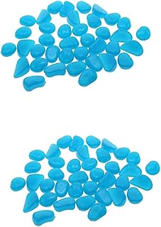 Balacoo 200 Peças De Seixos Decorativos Pedra Azul Luminescente Seixos De Aquário Seixos Coloridos Paralelepípedos Pedra De Aquário De Pedra Seixos Auários Pedra