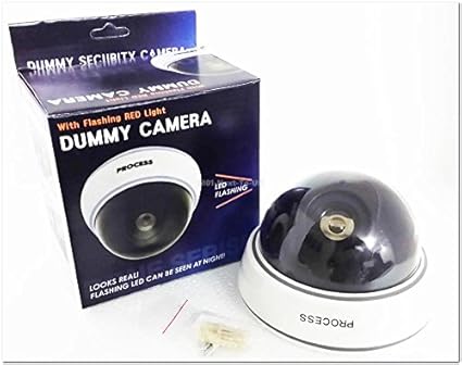 Cpixen Indoor Outdoor Fake Dummy Security Camera Simulated CCTV Dome Cameras with Red Led Light SET OF 4