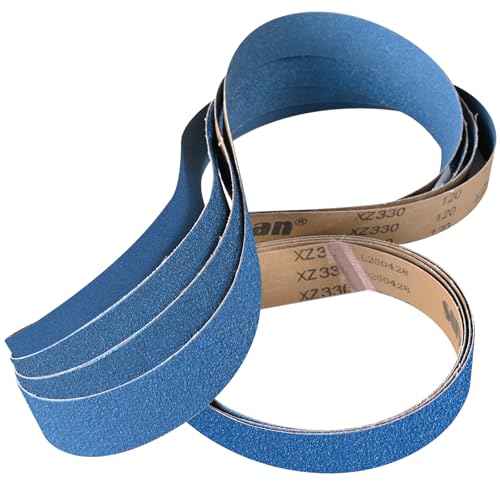 UMXIUO Bandes Abrasives 50 x 2000 mm, 4 Pièces Bande Abrasive Grain 40/60/80/120 pour Ponceuse à Bande pour Métal Bois