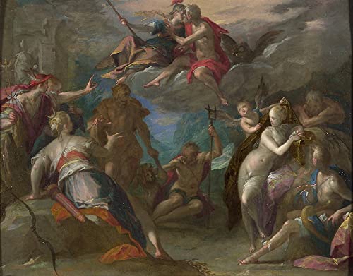 Tableau toile affiches d'art l'étonnement des dieux Hans Von Aachen déco murale