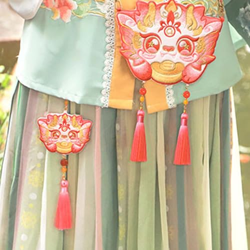 Bolsa bordada tradicional china Año del Dragón niña miniatura 6