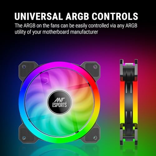 Ant Esports Superflow 120mm 3 Pack ARGB Case Fans - Black - Image 4