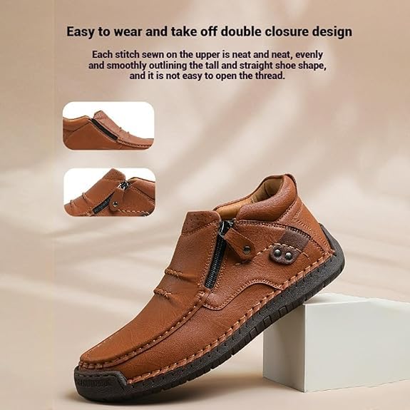 The First Young Men’s Driving Boots, Handmade Premium Leather Slip-On, Travel & Outdoor Driving Shoes for Men3