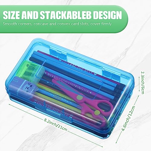 Image of Fainne 24 Pack Clear Plastic Pencil Box,Red, Blue, Green