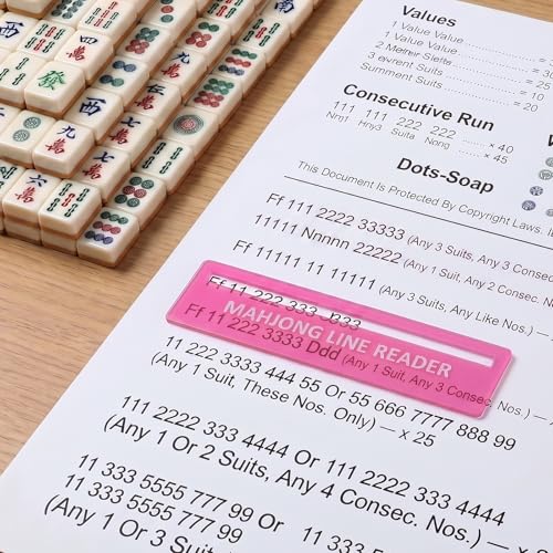 Set de 4 lectores de línea para Mahjong color rosa miniatura 3