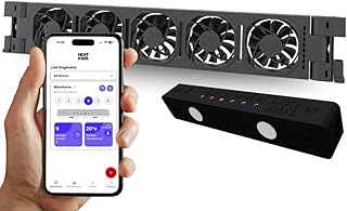 Heatfan 5 Single Heizkörper ventilator mit WLAN-App flüsterleise <20 dB, spart bis 30% Heizkosten, einfache Montage, universeller Heizkörperlüfter für Heizkörper von 40 bis 60cm - 1 Stück - Schwarz