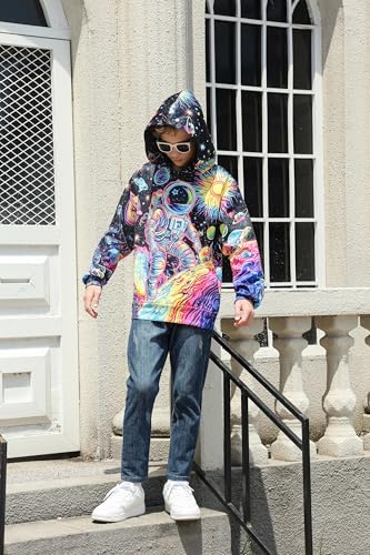 Image of Belovecol Boys Hoodies 3D Printed Hooded Sweatshirts with Pocket for 6-16Y | Pullover Hooded Style Pattern All-over Printed Long Sleeve Non-Fleece Soft Lightweight Tops for Kids