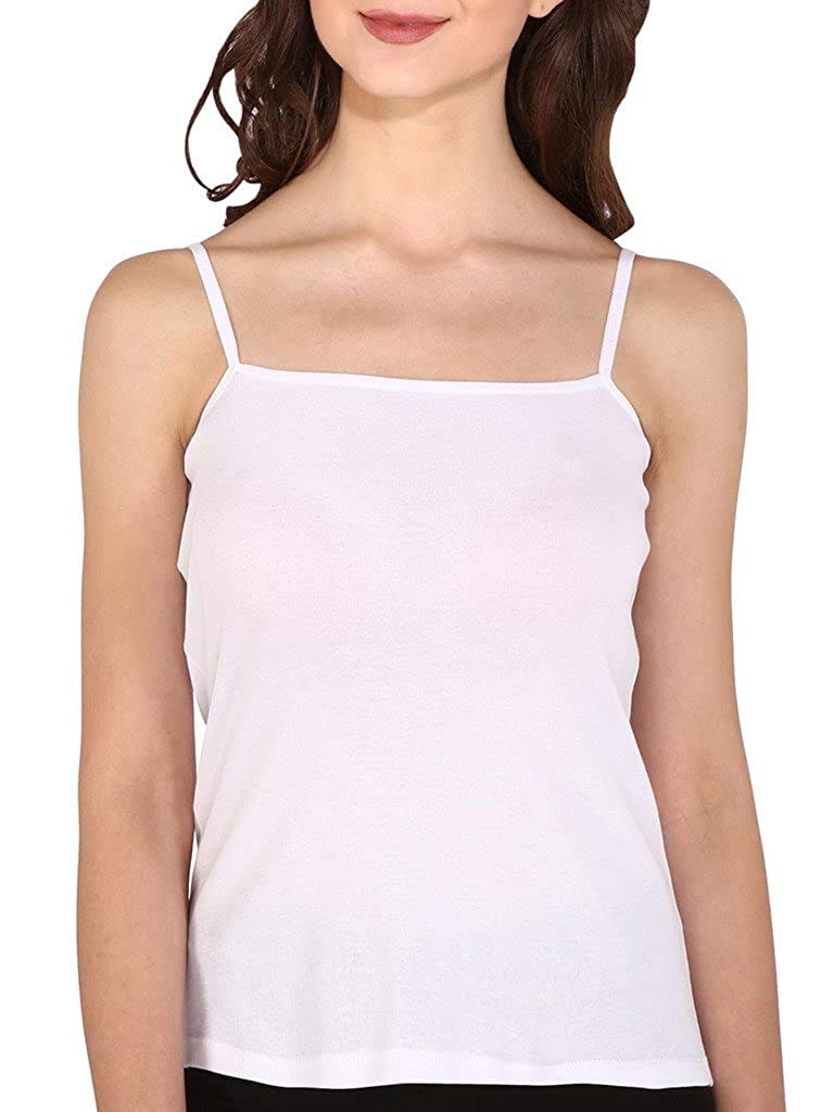bralux Women's Teena Cotton Hosiery Half Slip Camisole White-picture-2