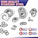 1100 Pcs Flat Washers Assortment Kit – 304 Stainless Steel, 9 Metric Sizes (M2–M12), Metal Washers for Screws and Bolts – Ideal for Automotive, Construction, Industrial, and DIY Use