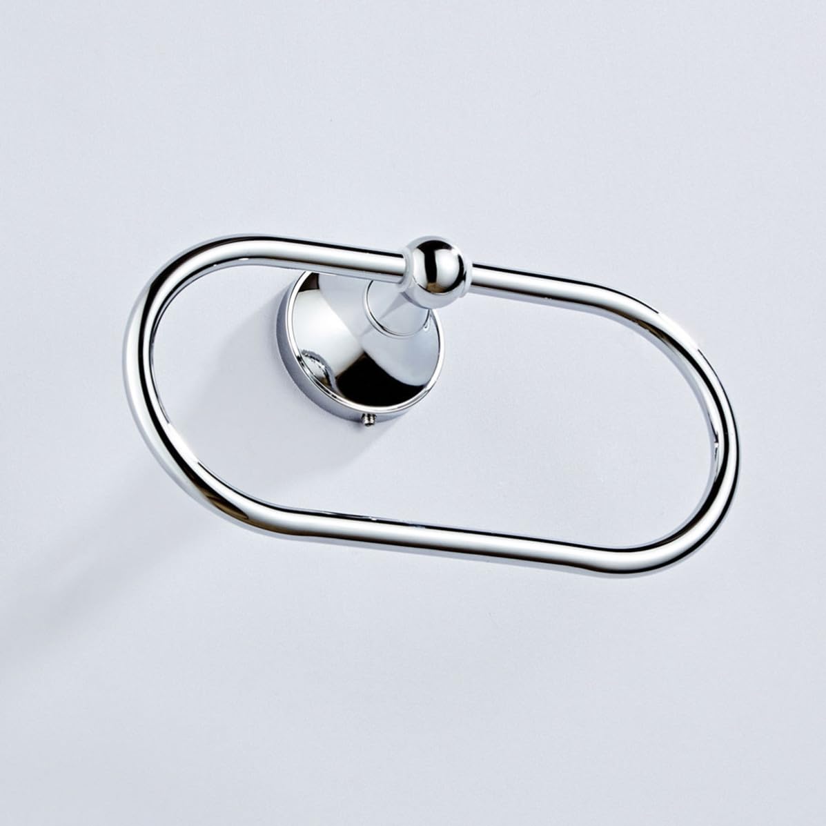 Anillo Ovalado para Toallas de Cobre Plateado, Diseño Moderno y Elegante, Montaje en Pared sin Taladro, Resistente al Desgaste y Optimización de Espacio para Cocina y Baño
