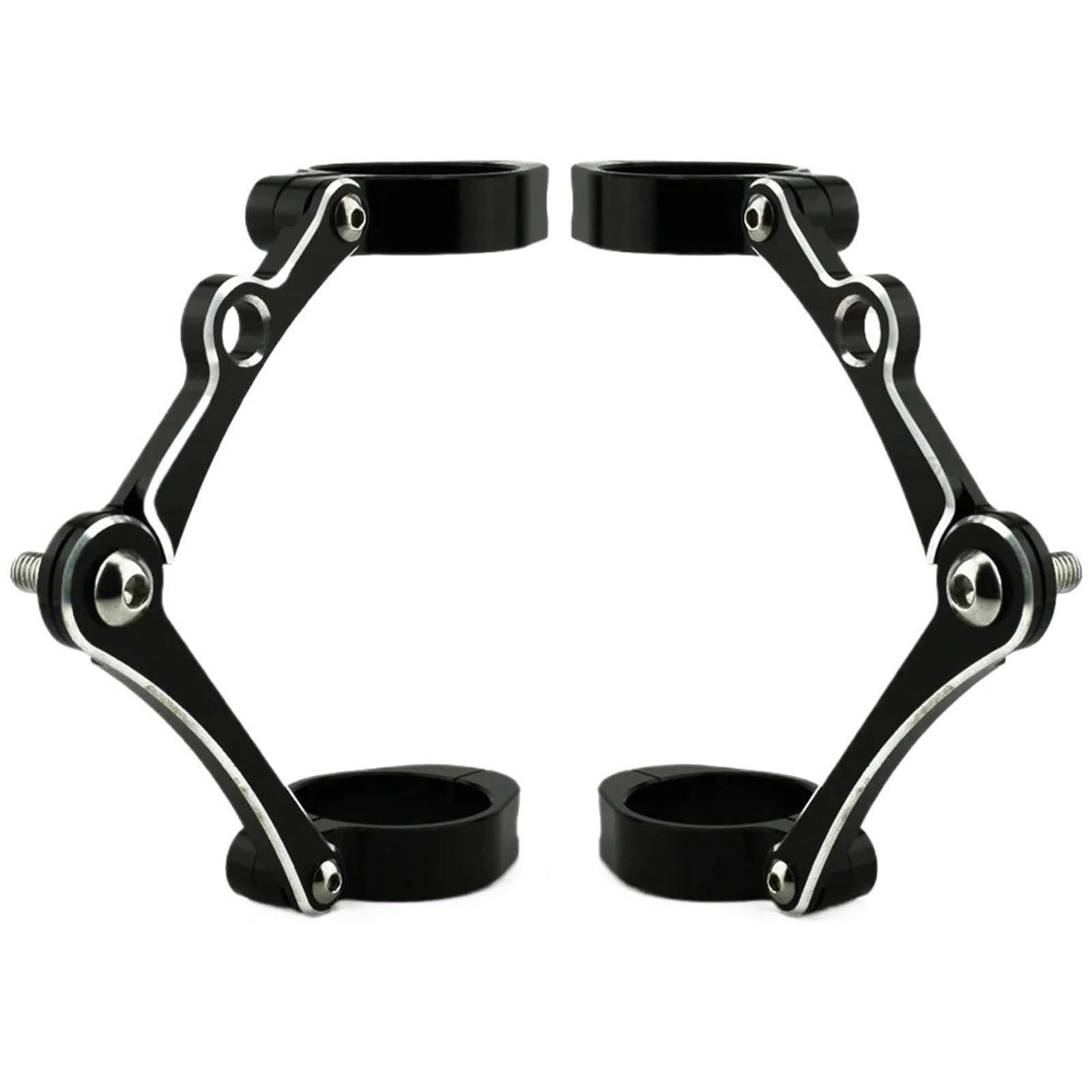 Headlight Bracket Motorcycle Headlight Bracket Mount Clamp 39-41mm Holder Fit for Harley Cafe Racer Chopper Bobber Universal(Silver Black)