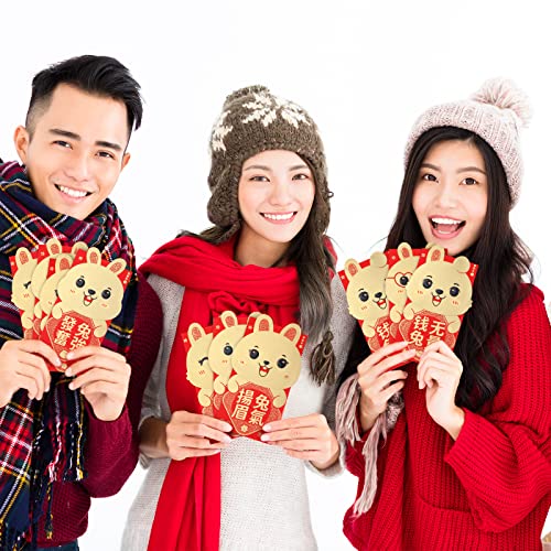 36 Pieces 3.5 X 7.7 Inches Chinese New Year Red Envelopes 2023 Rabbit Year Hong Bao Lucky Money Pockets Rabbit Year Red Packets For Spring Festival Wedding Birthday, 6 Styles (Bunny) #TOP4