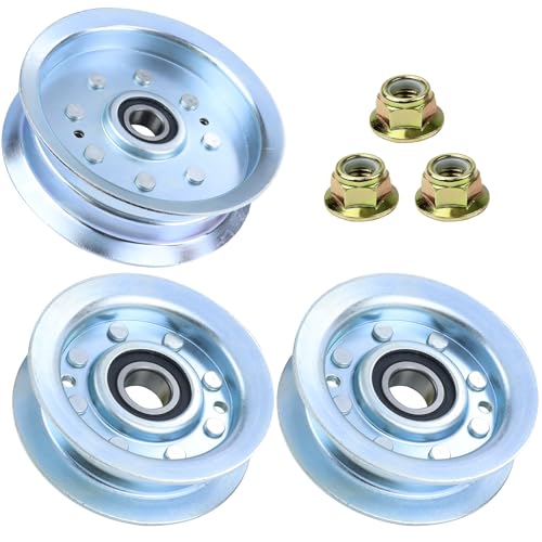 POSFLAG 2 Pack GY20067 Idler Pulley with GY20629 Idler Pulley Replaces John Deere GY22172, GY20067, GY20110, GY22082, GY20629 for John Deere D100, D105, D120, L130, LA115, LA120, X110, X125, X140