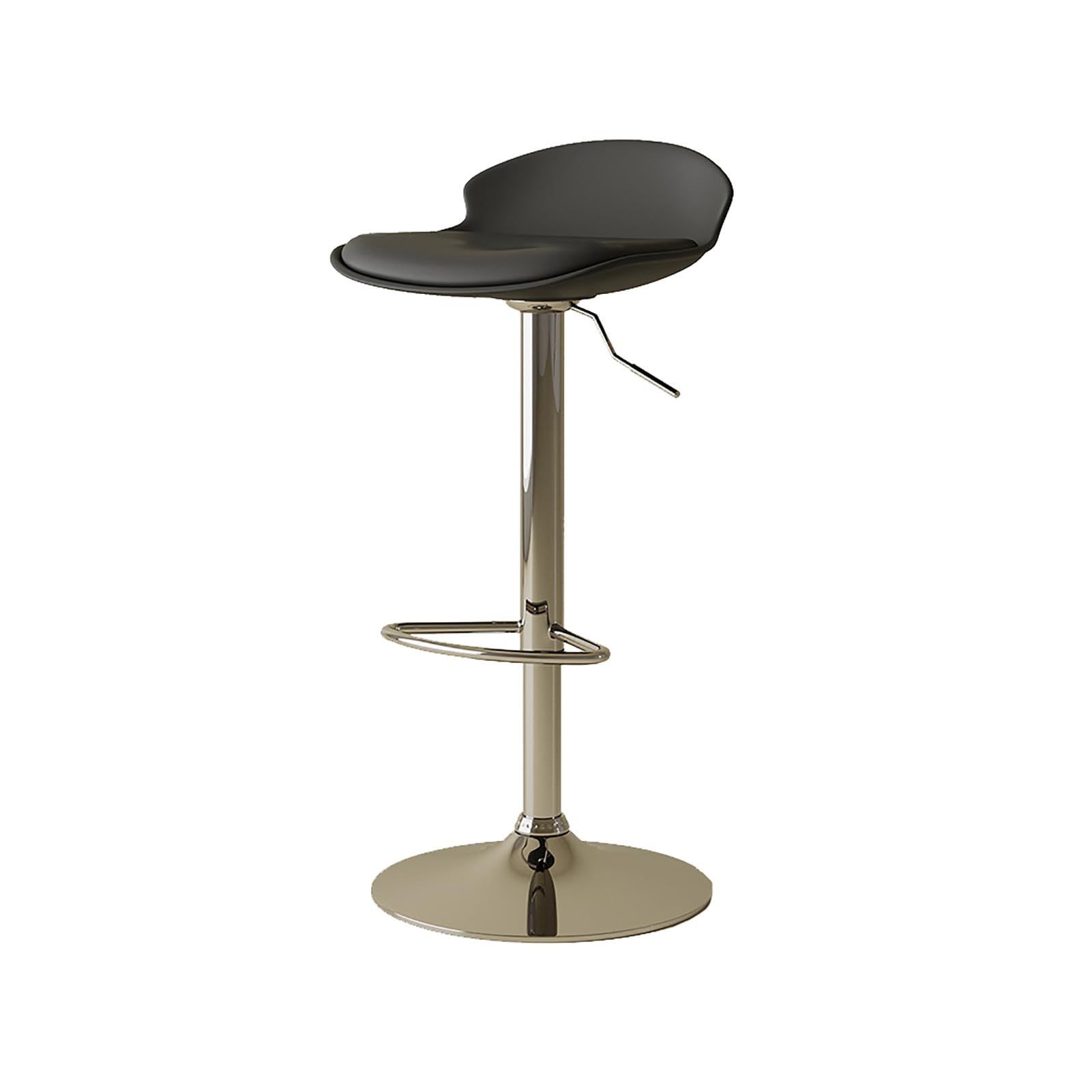 Tabourets de bar réglables avec dossier ergonomique et repose-pieds en cuir PU rouge x2