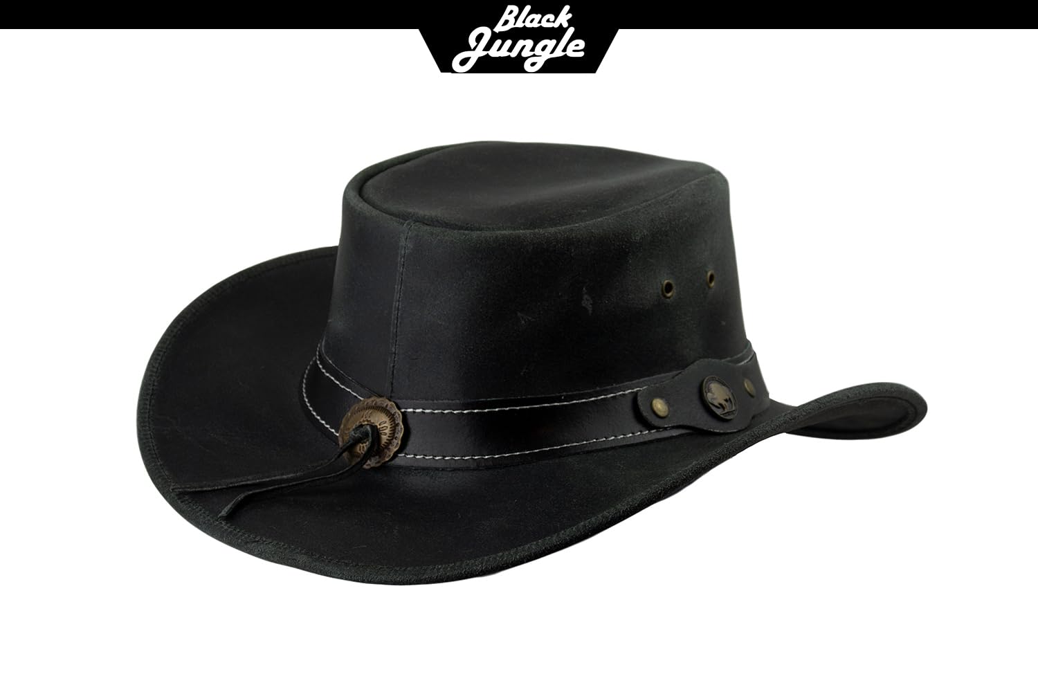 Black Jungle Eldorado Chapeau de cowboy en cuir style western australien